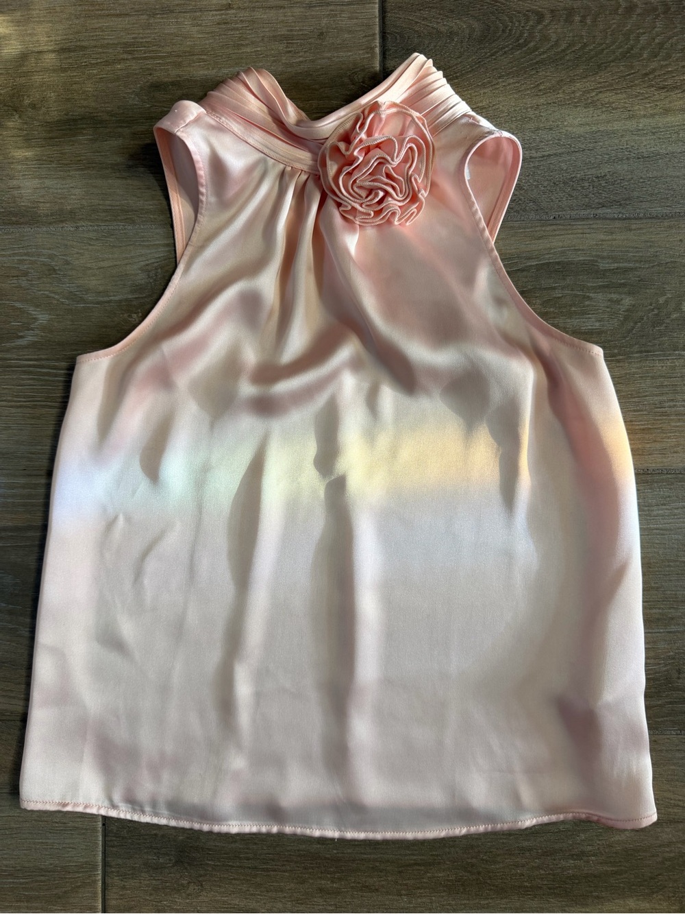 Rachel Zoe Blush Pink Sleeveless High-Neck Camisole with Rosette